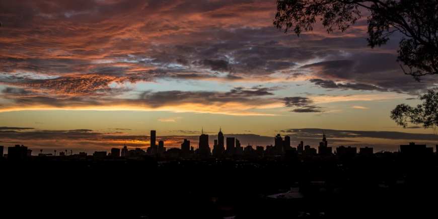 Big sky over the Melbourne skyline