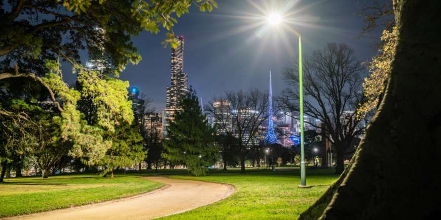 Kings Domain to Eureka Tower at night