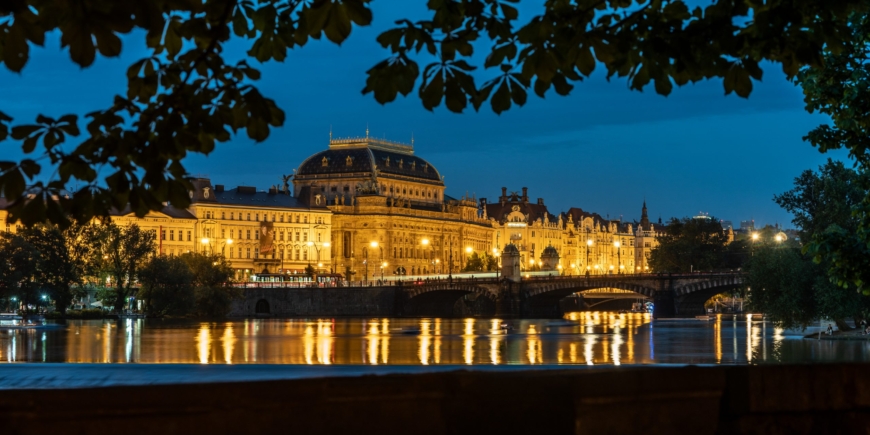 Looking over the Vltava towards the National Theatre