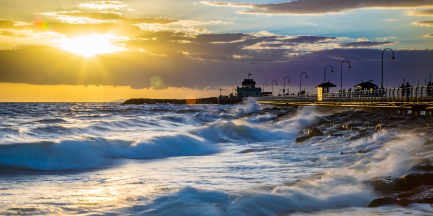 St Kilda swell at sunset