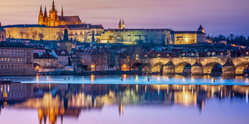 St. Vitus Cathedral on Prague Castle at Dusk