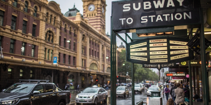 Subway to Flinders Street Station