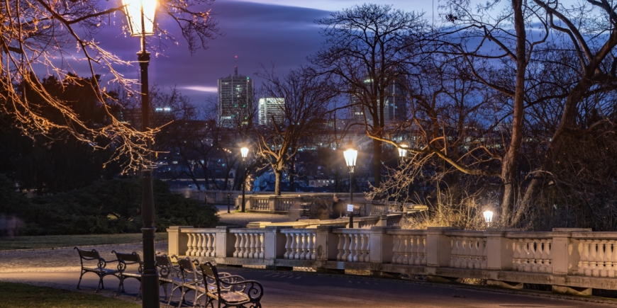 Just after sunset at Havlíčkovy sady