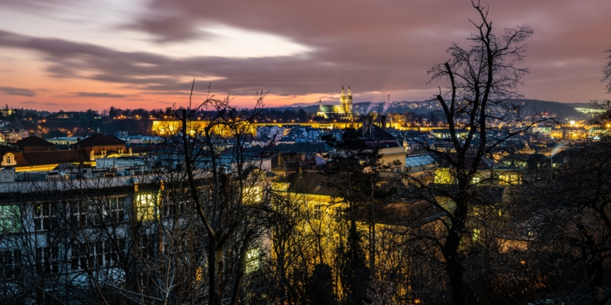 Looking over New Town at dusk